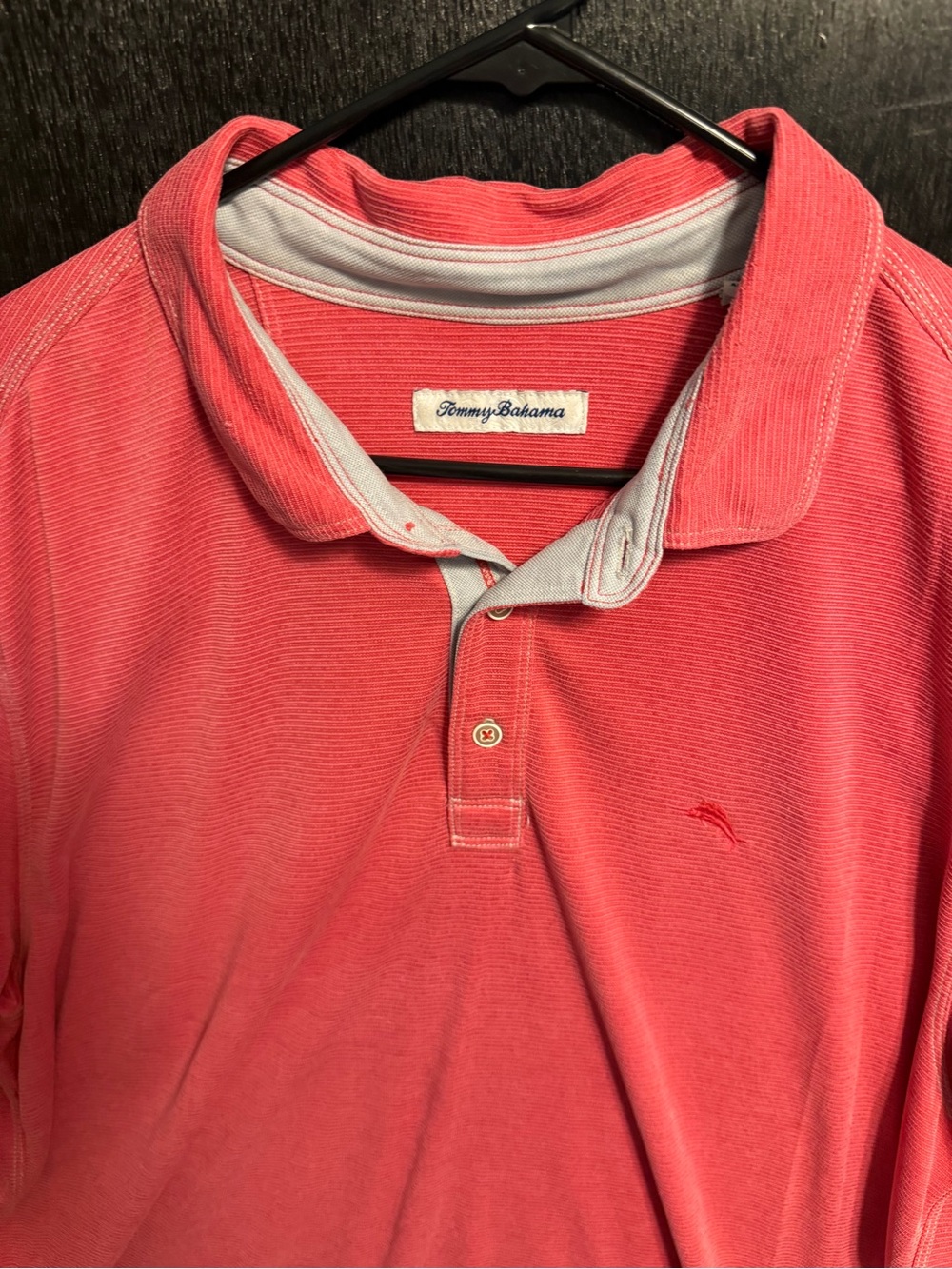 Tommy Bahama  Mens XXL Coral Polo Short Sleeve with Coral Marlin Logo Class - Picture 7 of 11